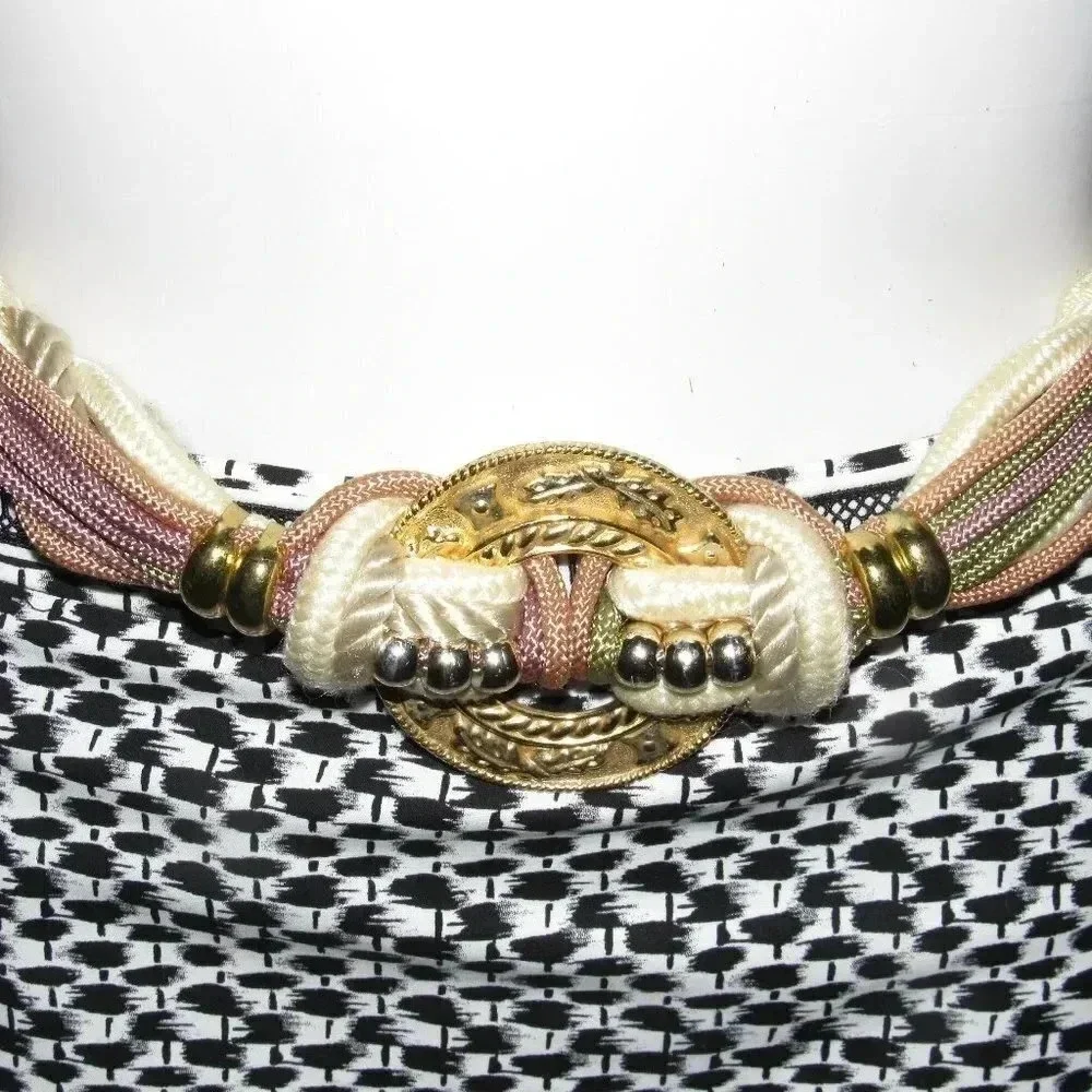 Women’s Cream  Braided Fabric Belt  Length 34